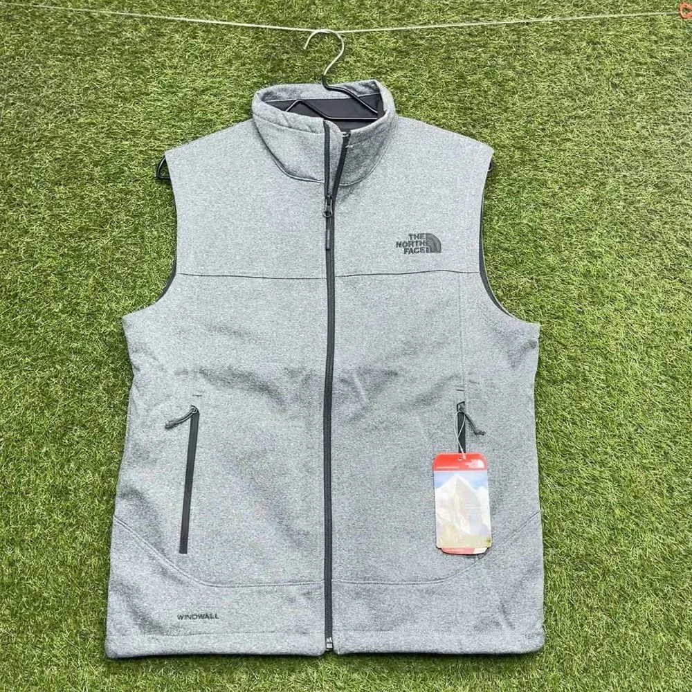 The North Face Apex Canyonwall Vest Mens Small Gray Zip Up Eco Softshell NEW